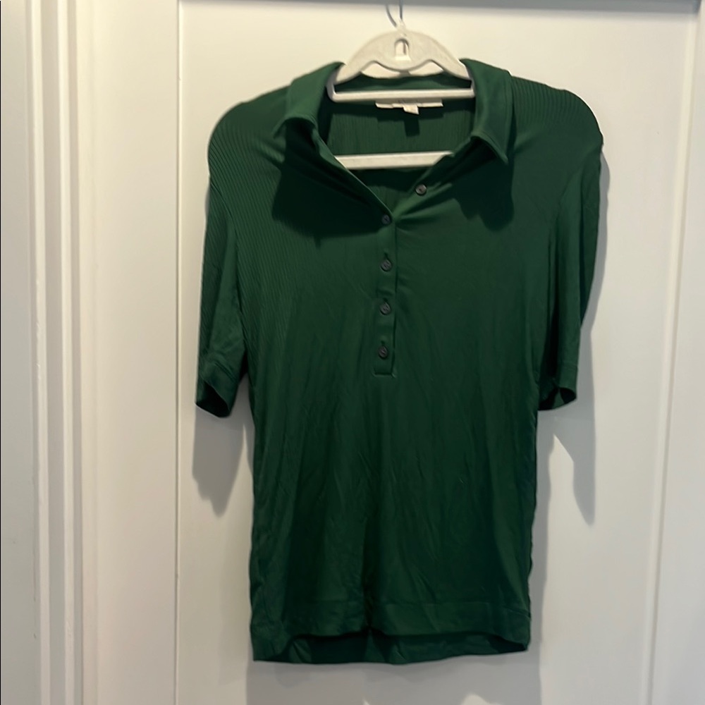 LOFT Green Relaxed Polo Button Down Shirt